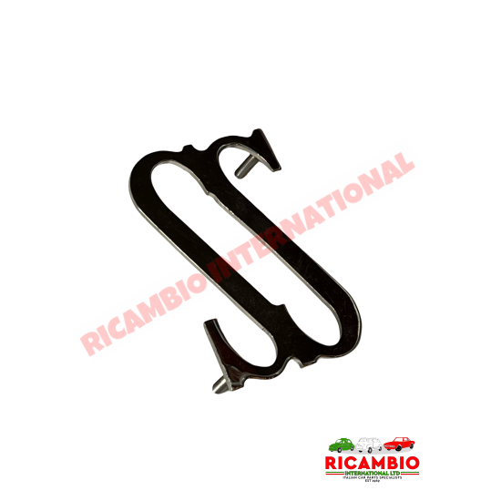 Rear Chrome Abarth 'SS' Badge & Clips - Classic Fiat 500