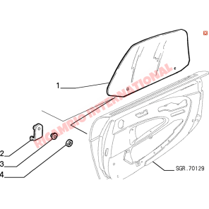 N/S Left Hand Door Glass - Fiat Barchetta