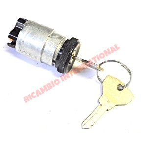 Interruptor de encendido original del salpicadero con bisel de plástico negro y llaves - Fiat 500 clásico