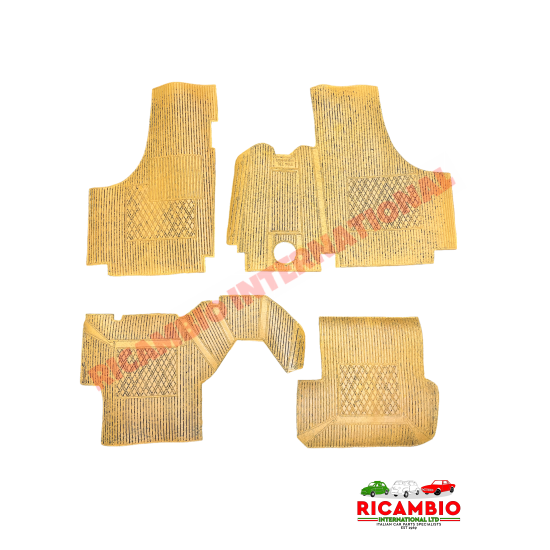 Juego de alfombrillas de goma Tan/Ocra (Budget) (4 piezas) - Classic Fiat 500