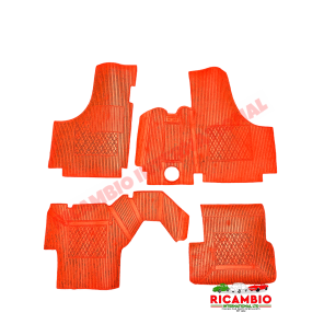 Juego de alfombrillas de goma rojas (Budget) (4 piezas) - Classic Fiat 500 N/D/F/L/R