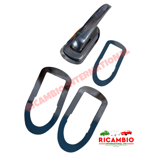 Kit de espaciadores cromados para el tirador exterior de la puerta - Classic Fiat 500 (con puertas suicidas)