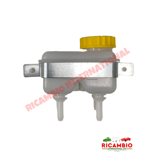 Kit de depósito de líquido de frenos doble y soporte - Classic Fiat 500,126,600,850,124 y muchos otros