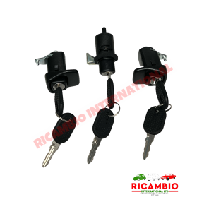 Juego de cerradura de tres piezas y llaves - Fiat Classic Panda