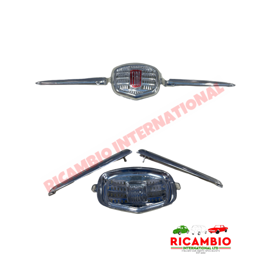 Parrilla frontal de plástico cromado de 3 piezas y clips - Classic Fiat 500