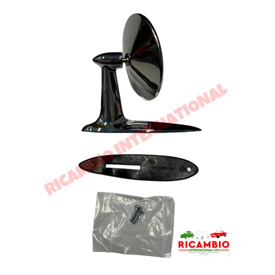 Chrome Mirror (Bolt on) - Classic Fiat 500, 126,600,850,900,124,125,127,128,131, Topolino, Autobianchi Bianchina