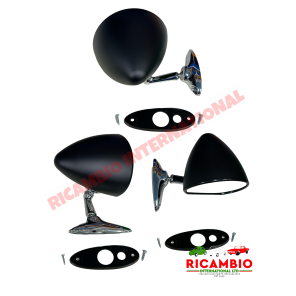 Espejo negro y cromado Sebring (atornillado) - Clásico Fiat 500,126,600,850,900,124,125,127,128,131 Lancia Fulvia MÁS MUCHOS OTROS