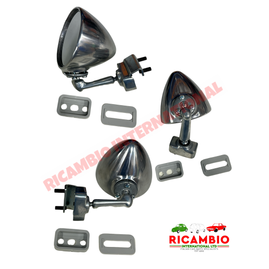 Matt Metal Bullet Mirror (Clip-on) - Classic Fiat 500,600,850