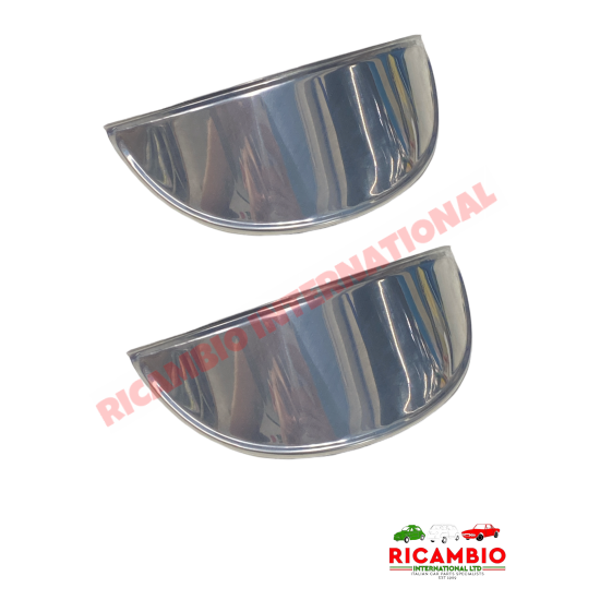 Pair of Chrome Head Lamp Eyebrows - Classic Fiat 500