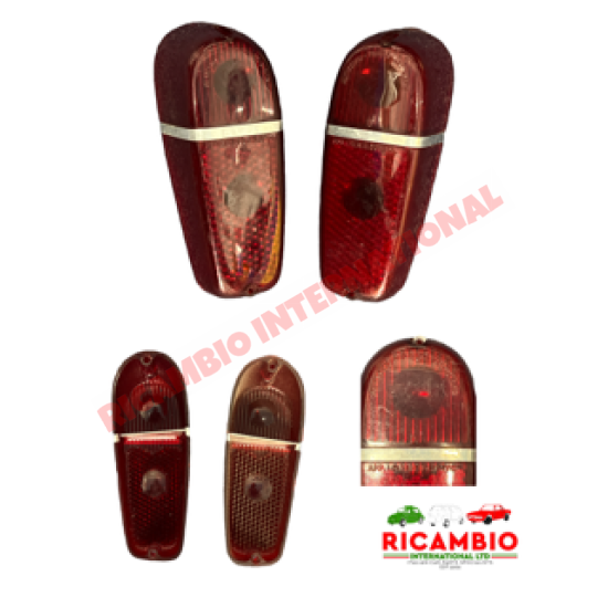 Par de lentes traseras rojas USA (2) - Classic Fiat 500