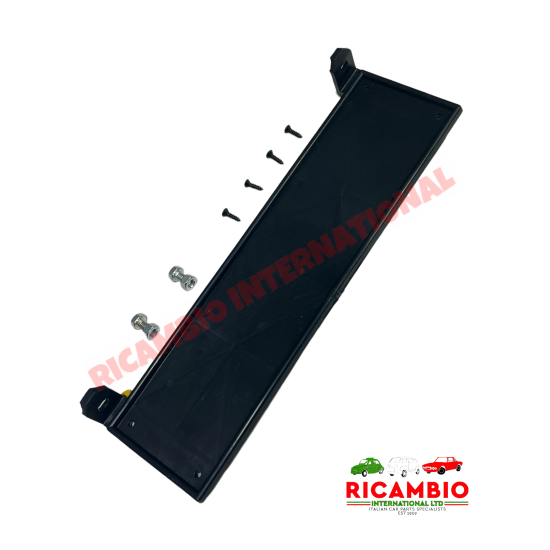 Black Metal Front Number Plate Plinth & Fittings  - Classic Fiat 500