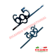 Insignia metálica cromada pulida "695" y clips