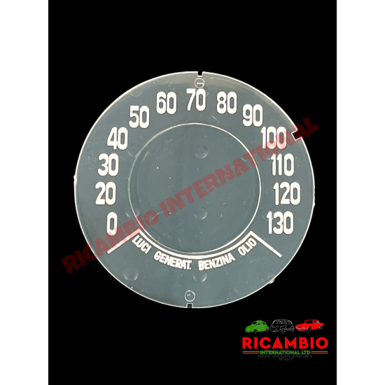 FLAT Speedo Front Speedometer Glass (130KM/H) - Classic Fiat 500