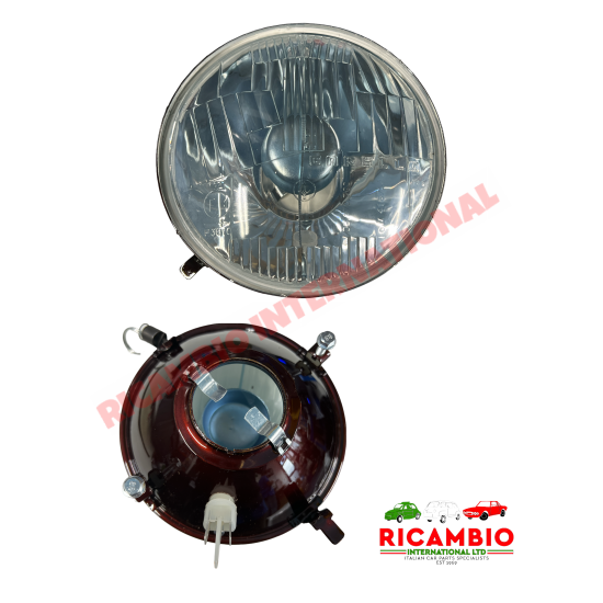 Faro delantero con luz de estacionamiento RHD (Carello) - Classic Fiat 500