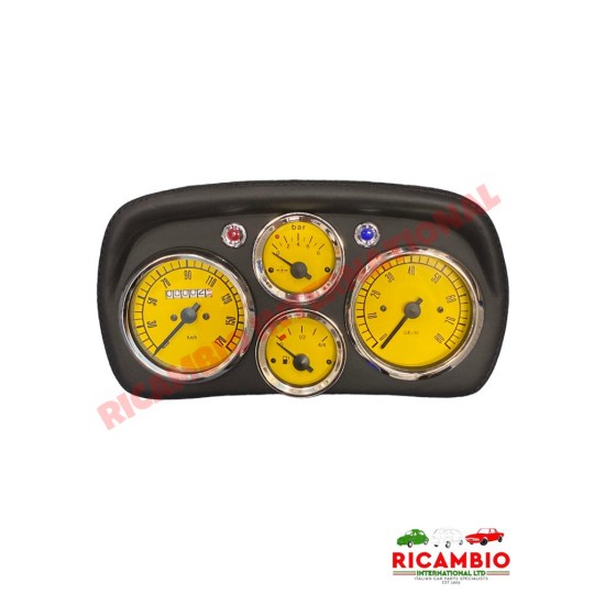 Sports Speedo Cluster/Head Unit (YELLOW) - Classic Fiat 500,600,126