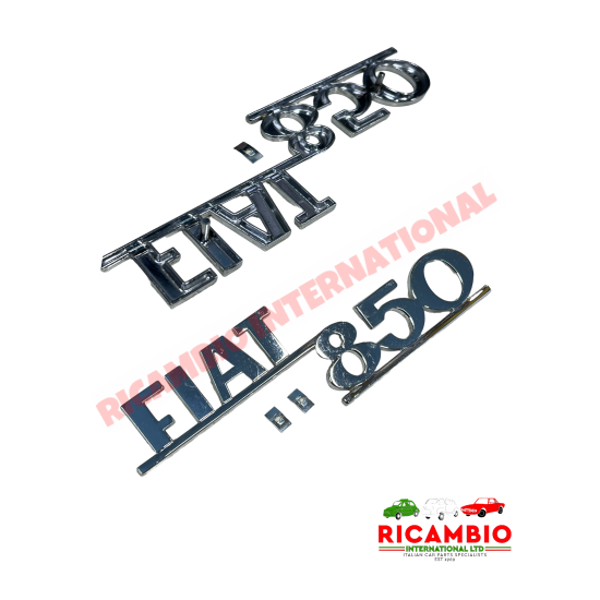 Insignia trasera cromada y clips - Fiat 850