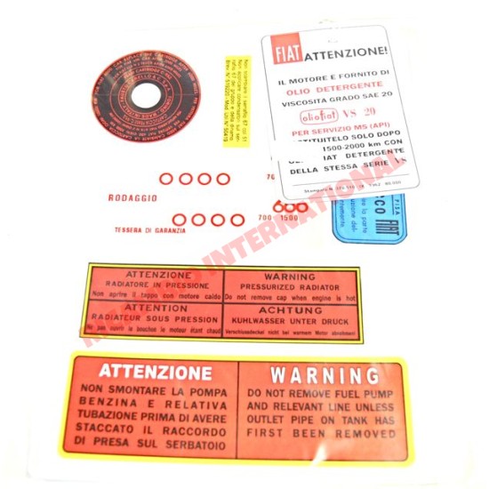 Kit de pegatinas de motor Bay-Fiat 600