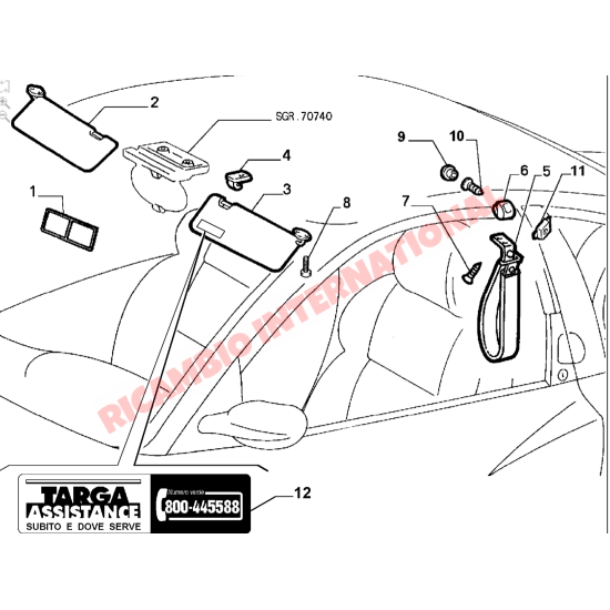 Parasol N/S Izquierdo - Fiat Coupe Parasol N/S Izquierdo - Fiat Coupe