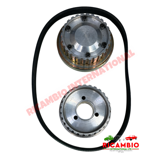 Lightweight Alloy Pulley & Belt Kit SHOP SOILED - Classic Fiat 500, 126