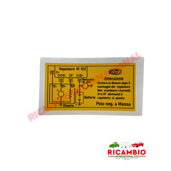 Magneti Marelli Voltage Regulator IR 19E Sticker