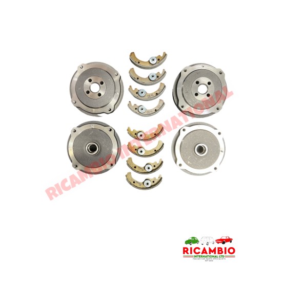 Kit completo de tambor y zapata de freno (4 ruedas) - Classic Fiat 500