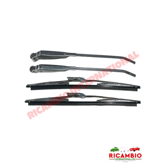 Chrome Wiper Arm and Blade Kit (RHD/Push on) - Classic Fiat 500, 126