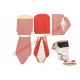 Red Cloth & Vinyl Seat Covers Set - Classic Fiat 500