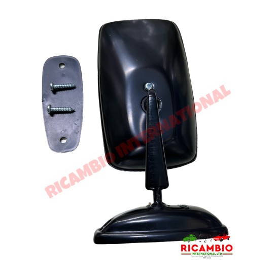 Black Metal Mirror - Classic Fiat 500,126,127,128