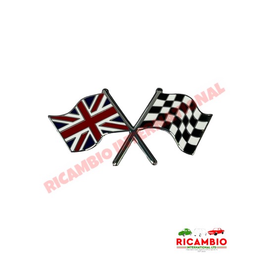 Enamel Metal Badge (British & Chequered Flag)