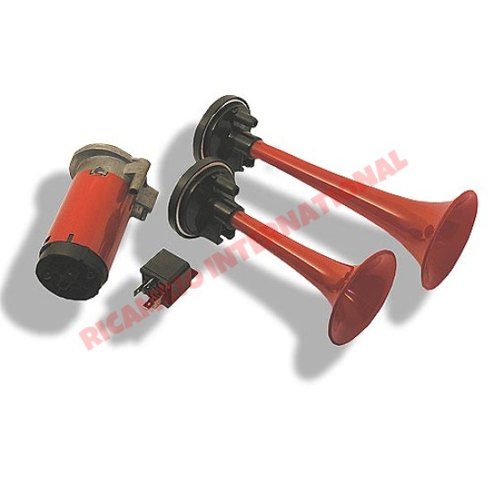 Kit doble claxon de aire 12V - Todos los coches clásicos