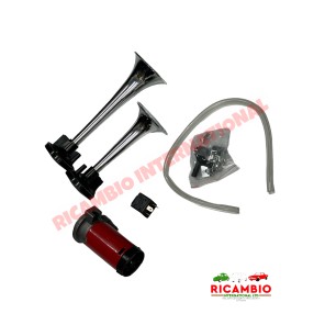 Kit doble bocina de aire cromada 12V - Todos los coches clásicos