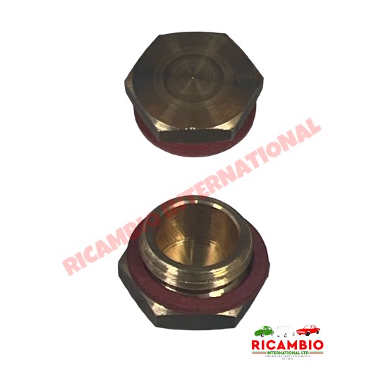 Tornillo y arandela superiores de la carcasa del filtro del carburador - Classic Fiat 500,126, Autobianchi Bianchina