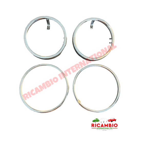 Head Lamp Chrome Bezel Kit - Fiat 850