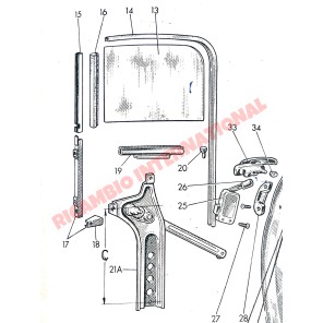 O/S Cristal Puerta Derecha - Classic Fiat 500 N,D & Giardiniera