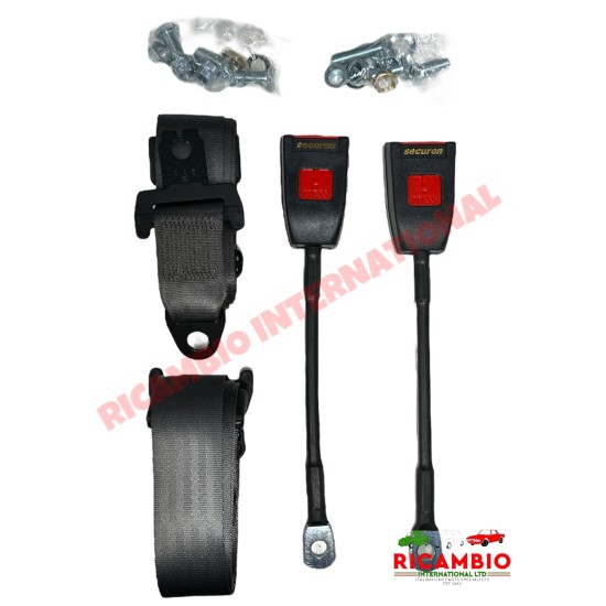 Kit de cinturón de seguridad delantero estático (GRIS) - Classic Fiat 500, 126, 600, 850, 900
