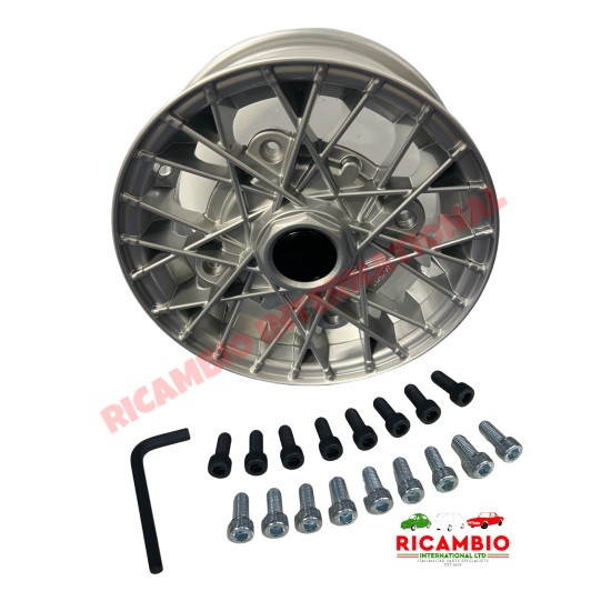 Set of Silver Alloy Wheels (190 PCD) - Classic Fiat 500, 126
