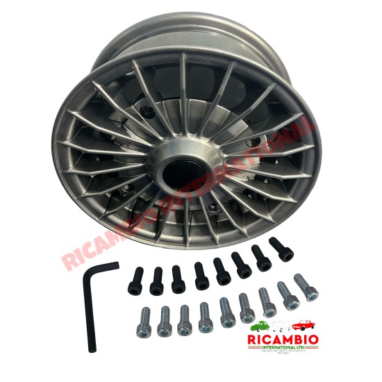 Set of Silver Alloy Wheels (190 PCD) - Classic Fiat 500, 126