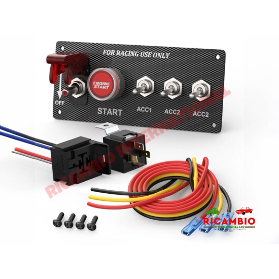 Panel de interruptores de encendido de carbono de estilo deportivo