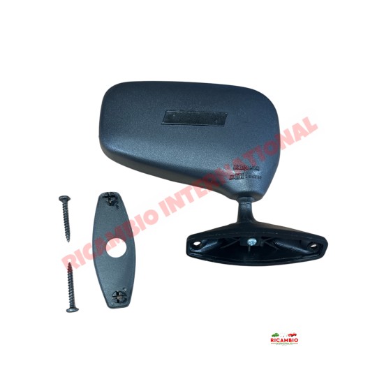 O/S (Right Hand) Black Plastic Mirror - Classic Fiat 500,126,127,128