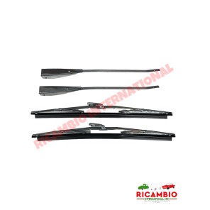 Kit de brazo y escobilla limpiaparabrisas cromados (LHD/Bolt on) - Classic Fiat 500, 600