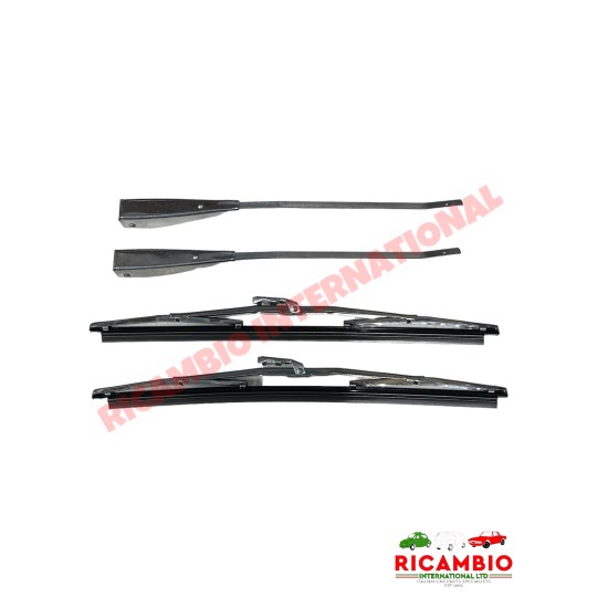 Chrome Wiper Arm and Blade Kit (LHD/Bolt on) - Classic Fiat 500, 600