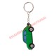 Green Fiat 500 PVC Keyring