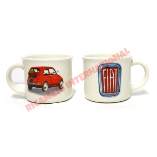 Set of 2 Porcelain Fiat 500 Espresso Cups