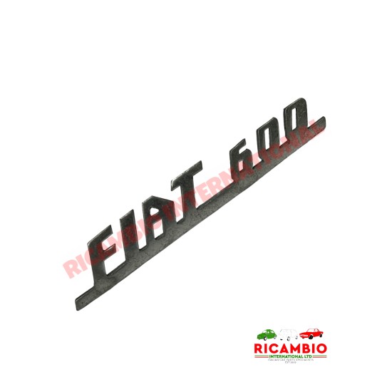 Aluminium Small Rear Badge & Clips - Fiat 600