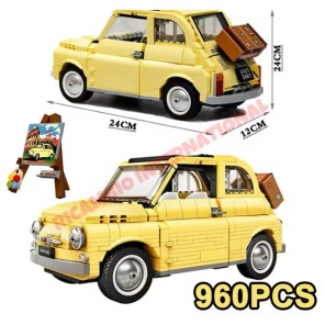 960PCS Técnica Fiat 500 Modelo de bloques de construcción 