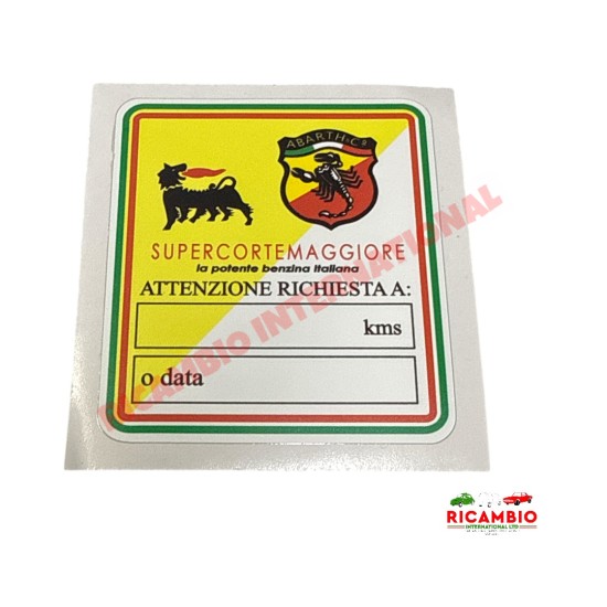 Abarth 'SUPERCORTEMAGGIORE' Service Sticker
