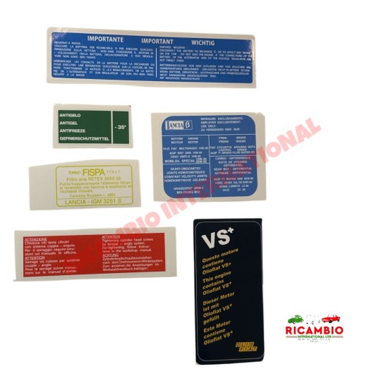 Complete Engine Sticker Kit - Lancia Beta
